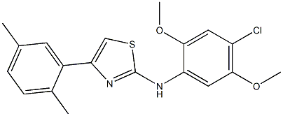 N-(4-chloro-2,5-dimethoxyphenyl)-N-[4-(2,5-dimethylphenyl)-1,3-thiazol-2-yl]amine 구조식 이미지