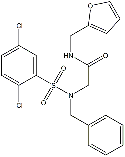 2-{benzyl[(2,5-dichlorophenyl)sulfonyl]amino}-N-(2-furylmethyl)acetamide 구조식 이미지