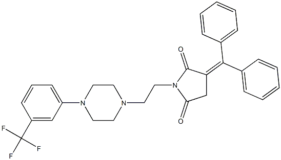 3-(diphenylmethylene)-1-(2-{4-[3-(trifluoromethyl)phenyl]-1-piperazinyl}ethyl)-2,5-pyrrolidinedione Structure