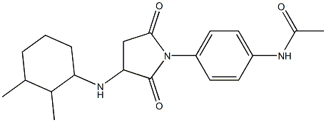 N-(4-{3-[(2,3-dimethylcyclohexyl)amino]-2,5-dioxo-1-pyrrolidinyl}phenyl)acetamide 구조식 이미지