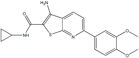 3-amino-N-cyclopropyl-6-(3,4-dimethoxyphenyl)thieno[2,3-b]pyridine-2-carboxamide 구조식 이미지