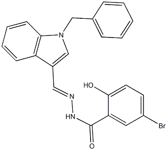 N'-[(1-benzyl-1H-indol-3-yl)methylene]-5-bromo-2-hydroxybenzohydrazide 구조식 이미지