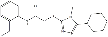 2-[(5-cyclohexyl-4-methyl-4H-1,2,4-triazol-3-yl)sulfanyl]-N-(2-ethylphenyl)acetamide 구조식 이미지