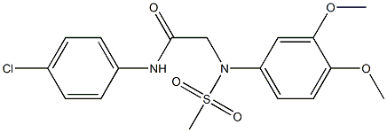 N-(4-chlorophenyl)-2-[3,4-dimethoxy(methylsulfonyl)anilino]acetamide 구조식 이미지