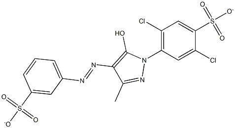2,5-dichloro-4-{5-hydroxy-3-methyl-4-[(3-sulfonatophenyl)diazenyl]-1H-pyrazol-1-yl}benzenesulfonate 구조식 이미지