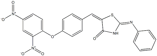 5-(4-{2,4-bisnitrophenoxy}benzylidene)-2-(phenylimino)-1,3-thiazolidin-4-one Structure
