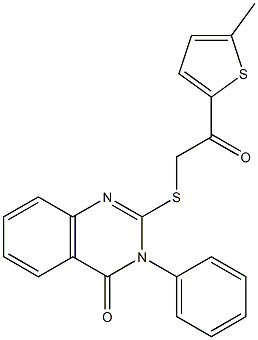 2-{[2-(5-methyl-2-thienyl)-2-oxoethyl]sulfanyl}-3-phenyl-4(3H)-quinazolinone Structure