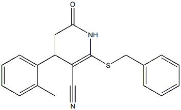 2-(benzylsulfanyl)-4-(2-methylphenyl)-6-oxo-1,4,5,6-tetrahydro-3-pyridinecarbonitrile Structure