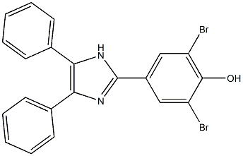 2,6-dibromo-4-(4,5-diphenyl-1H-imidazol-2-yl)phenol 구조식 이미지