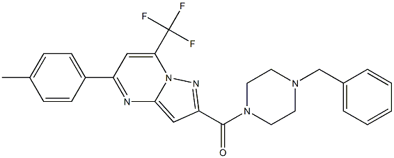 2-[(4-benzyl-1-piperazinyl)carbonyl]-5-(4-methylphenyl)-7-(trifluoromethyl)pyrazolo[1,5-a]pyrimidine 구조식 이미지