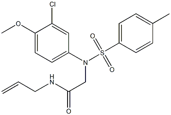 N-allyl-2-{3-chloro-4-methoxy[(4-methylphenyl)sulfonyl]anilino}acetamide 구조식 이미지