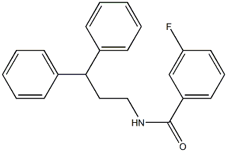 N-(3,3-diphenylpropyl)-3-fluorobenzamide 구조식 이미지