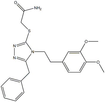 2-({5-benzyl-4-[2-(3,4-dimethoxyphenyl)ethyl]-4H-1,2,4-triazol-3-yl}sulfanyl)acetamide Structure