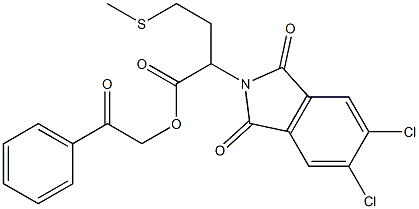 2-oxo-2-phenylethyl 2-(5,6-dichloro-1,3-dioxo-1,3-dihydro-2H-isoindol-2-yl)-4-(methylsulfanyl)butanoate 구조식 이미지