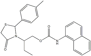 2-[2-(4-methylphenyl)-4-oxo-1,3-thiazolidin-3-yl]butyl 1-naphthylcarbamate 구조식 이미지