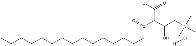 Palmitoyl-1-13C-L-carnitine  hydrochloride 구조식 이미지