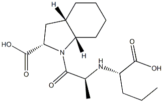 (2S,3aS,7aS)-1-[(2S)-2-[[(1S)-1-carboxybutyl]amino] propanoyl]-octahydro-1H-indole-2-carboxylic acid. 구조식 이미지