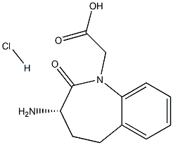 (3S)-1-(Carboxymethyl)-3-amino-2,3,4,5-tetrahydro-1H-1-benzazepin-2-one hydrochloride Structure