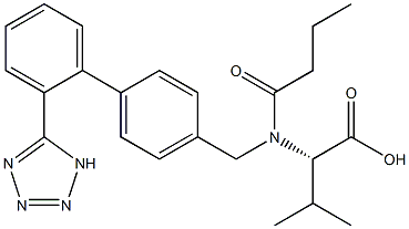 (S)-N-Butyryl-N-([2'-(1H-tetrazol-5-yl)biphenyl-4-yl]methyl)-valine Structure