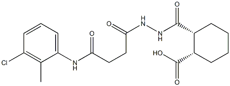 (1S,2R)-2-({2-[4-(3-chloro-2-methylanilino)-4-oxobutanoyl]hydrazino}carbonyl)cyclohexanecarboxylic acid 구조식 이미지