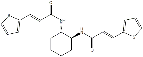 (E)-3-(2-thienyl)-N-((1S,2S)-2-{[(E)-3-(2-thienyl)-2-propenoyl]amino}cyclohexyl)-2-propenamide 구조식 이미지