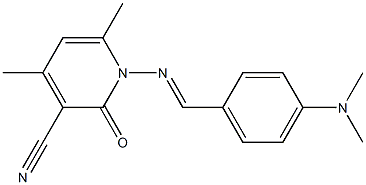 1-({(E)-[4-(dimethylamino)phenyl]methylidene}amino)-4,6-dimethyl-2-oxo-1,2-dihydro-3-pyridinecarbonitrile Structure