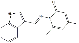 1-{[(E)-1H-indol-3-ylmethylidene]amino}-4,6-dimethyl-2(1H)-pyridinone Structure