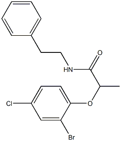 2-(2-bromo-4-chlorophenoxy)-N-phenethylpropanamide 구조식 이미지