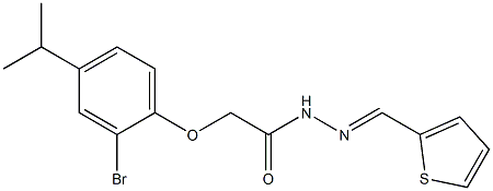2-(2-bromo-4-isopropylphenoxy)-N'-[(E)-2-thienylmethylidene]acetohydrazide 구조식 이미지