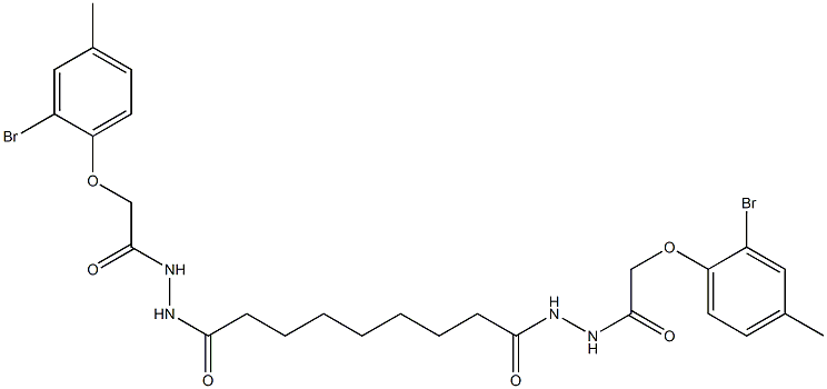 2-(2-bromo-4-methylphenoxy)-N'-(9-{2-[2-(2-bromo-4-methylphenoxy)acetyl]hydrazino}-9-oxononanoyl)acetohydrazide Structure