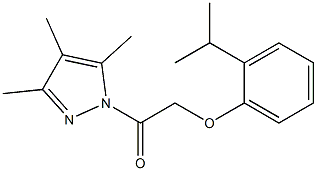 2-(2-isopropylphenoxy)-1-(3,4,5-trimethyl-1H-pyrazol-1-yl)-1-ethanone 구조식 이미지