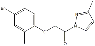 2-(4-bromo-2-methylphenoxy)-1-(3-methyl-1H-pyrazol-1-yl)-1-ethanone 구조식 이미지