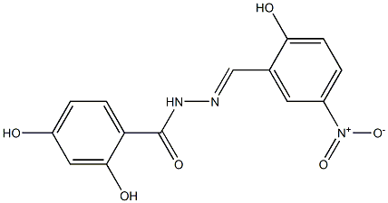 2,4-dihydroxy-N'-[(E)-(2-hydroxy-5-nitrophenyl)methylidene]benzohydrazide Structure