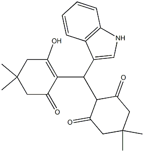 2-[(2-hydroxy-4,4-dimethyl-6-oxo-1-cyclohexen-1-yl)(1H-indol-3-yl)methyl]-5,5-dimethyl-1,3-cyclohexanedione 구조식 이미지