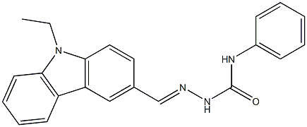 2-[(E)-(9-ethyl-9H-carbazol-3-yl)methylidene]-N-phenyl-1-hydrazinecarboxamide 구조식 이미지