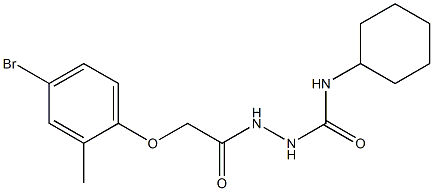 2-[2-(4-bromo-2-methylphenoxy)acetyl]-N-cyclohexyl-1-hydrazinecarboxamide 구조식 이미지