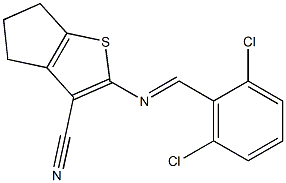 2-{[(E)-(2,6-dichlorophenyl)methylidene]amino}-5,6-dihydro-4H-cyclopenta[b]thiophene-3-carbonitrile Structure