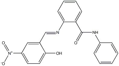 2-{[(E)-(2-hydroxy-5-nitrophenyl)methylidene]amino}-N-phenylbenzamide Structure