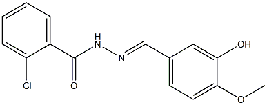 2-chloro-N'-[(E)-(3-hydroxy-4-methoxyphenyl)methylidene]benzohydrazide 구조식 이미지