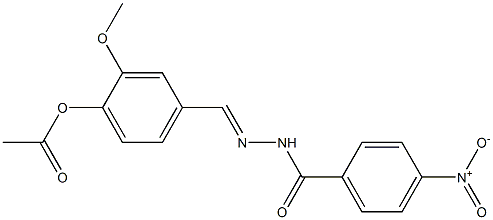 2-methoxy-4-{[(E)-2-(4-nitrobenzoyl)hydrazono]methyl}phenyl acetate 구조식 이미지