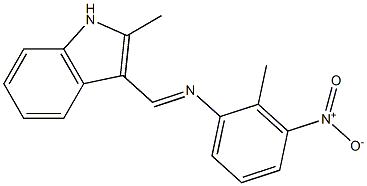 N-[(E)-(2-methyl-1H-indol-3-yl)methylidene]-N-(2-methyl-3-nitrophenyl)amine Structure