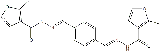 2-methyl-N'-[(E)-(4-{[(E)-2-(2-methyl-3-furoyl)hydrazono]methyl}phenyl)methylidene]-3-furohydrazide 구조식 이미지