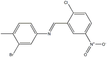 N-(3-bromo-4-methylphenyl)-N-[(E)-(2-chloro-5-nitrophenyl)methylidene]amine 구조식 이미지