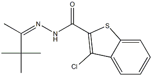 3-chloro-N'-[(Z)-1,2,2-trimethylpropylidene]-1-benzothiophene-2-carbohydrazide 구조식 이미지