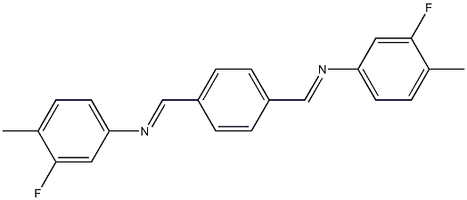 N-(3-fluoro-4-methylphenyl)-N-[(E)-(4-{[(3-fluoro-4-methylphenyl)imino]methyl}phenyl)methylidene]amine Structure