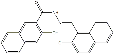 3-hydroxy-N'-[(E)-(2-hydroxy-1-naphthyl)methylidene]-2-naphthohydrazide 구조식 이미지
