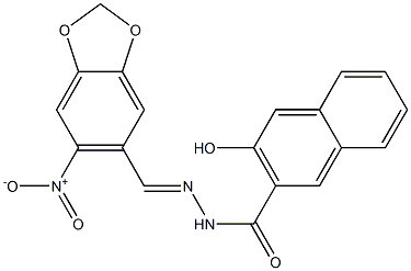 3-hydroxy-N'-[(E)-(6-nitro-1,3-benzodioxol-5-yl)methylidene]-2-naphthohydrazide 구조식 이미지