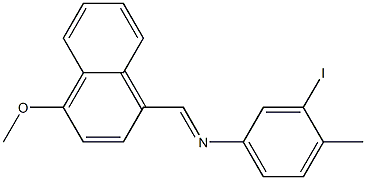 N-(3-iodo-4-methylphenyl)-N-[(E)-(4-methoxy-1-naphthyl)methylidene]amine 구조식 이미지