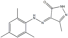 3-methyl-1H-pyrazole-4,5-dione 4-(N-mesitylhydrazone) Structure