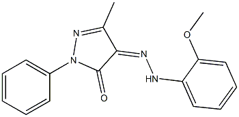 3-methyl-1-phenyl-1H-pyrazole-4,5-dione 4-[N-(2-methoxyphenyl)hydrazone] 구조식 이미지
